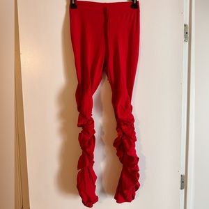 Red stacked pants sweatpants